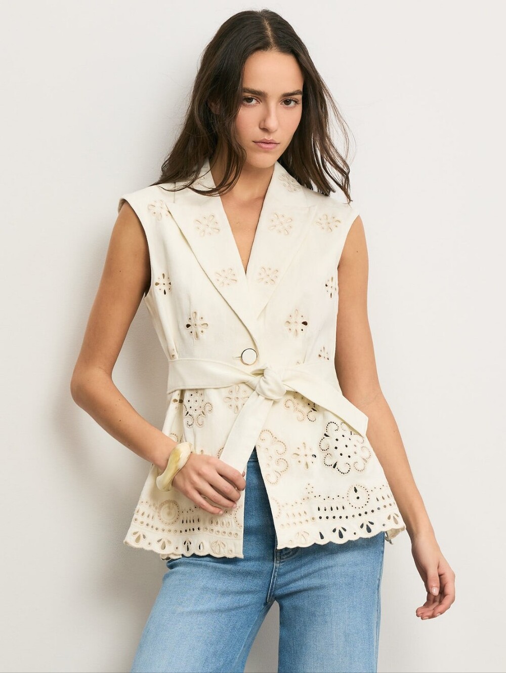 Veronica Beard Townes Eyelet Vest Size 2 $698